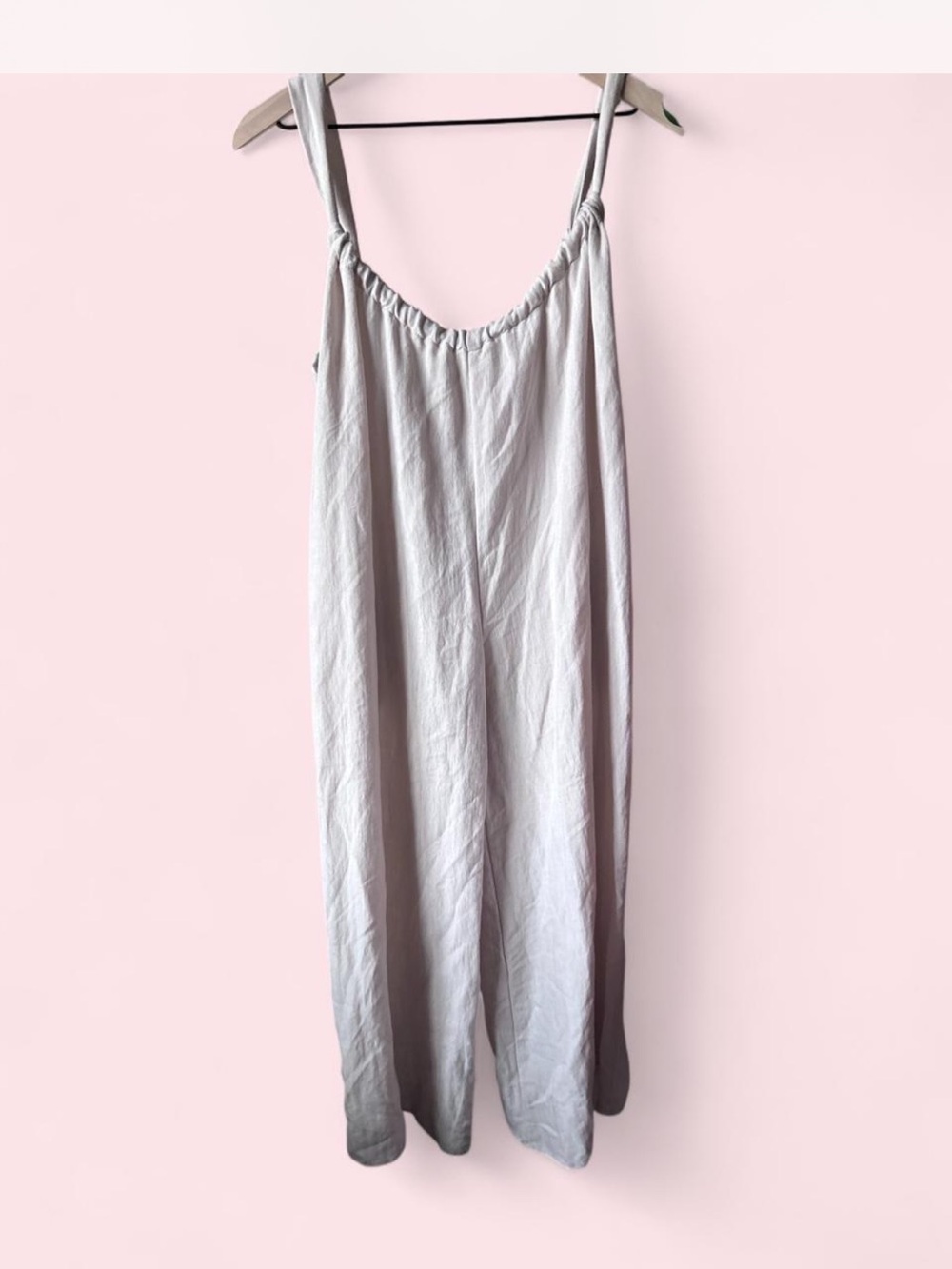 Final Touch Beige Jumpsuit Overall Beige Wide Leg Natural Resort L